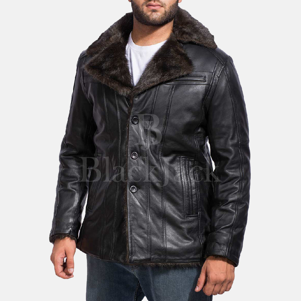 Men's Fur Collar Leather Jackets & Coats